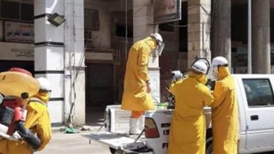 حملات تطهير ببورسعيد فى محيط معمل الطبيب المتوفى بكورونا l صور