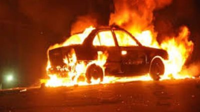 إخماد حريق داخل سيارة ملاكى أمام محطة وقود في المقطم