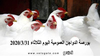 بورصة الدواجن العمومية اليوم الثلاثاء 2020/3/31