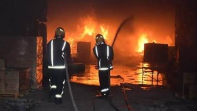 انتداب المعمل الجنائي لمعاينة حريق محل سجاد في الشرابية