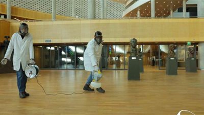 تعقيم مباني وقاعات ومعارض مكتبة الإسكندرية