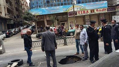 هبوط أرضي بمنطقة المنتزة في الإسكندرية