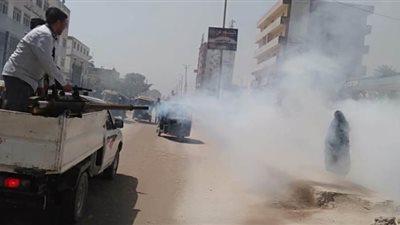 حملات رش لمكافحة الذباب والناموس بالجيزة 
