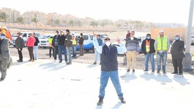 مياه الإسكندرية تشارك في أكبر حملة تطهير وتعقيم للعلمين الجديدة l صور