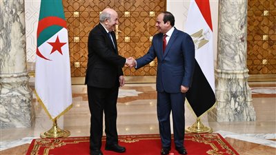 السيسي عن أزمة سد النهضة: ضرورة الحفاظ على الحقوق المائية لمصر باعتبارها قضية مصيرية.. ورئيس الجزائر يثمن الجهود التي تبذلها مصر للتوصل إلى اتفاق شامل ومنصف، بشأن قواعد الملء والتشغيل