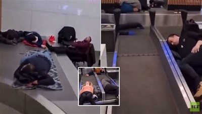 بسبب الثلوج وإلغاء الرحلات.. مطار إسطنبول يتحول إلى غرفة نوم للمسافرين | فيديو