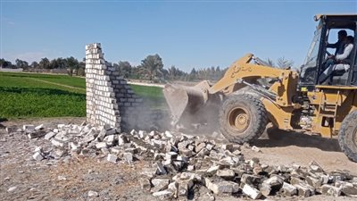 إزالة 5 حالات تعد على الأراضي الزراعية ووقف حالتي بناء مخالف بالبياضية في الأقصر