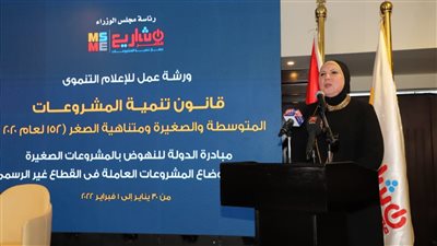 نيفين جامع: جهاز تنمية المشروعات يبدأ في توفيق أوضاع المشروعات غير الرسمية