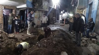إعادة تشغيل المياه بحي شمال الجيزة وإصلاح 3 مواسير للمياه بالمنيرة الغربية|صور