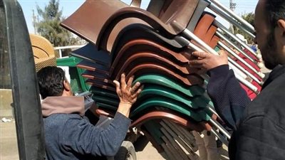 رفع ١١٢حالة اشغال للمحال والمقاهي والباعة الجائلين بالجيزة/صور