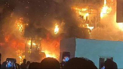 حريق هائل في صالة ألعاب رياضية بالجيزة