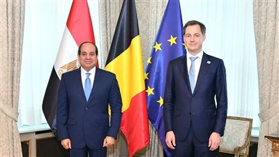  3 صور ترصد استقبال رئيس وزراء بلجيكا للسيسي ببروكسل