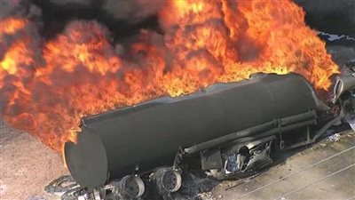 إصابة 8 أشخاص فى حريق بنزينة بالدقهلية 