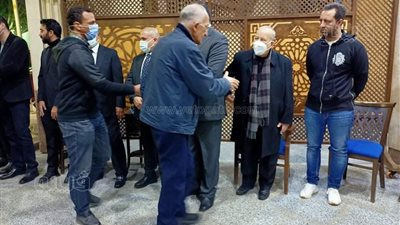 هشام نصر وشلتوت وعبدالله جورج في عزاء أحمد مصطفي|فيديو