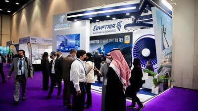مصر للطيران تشارك في مؤتمر ومعرض الشرق الأوسط لصيانة الطائرات بدبي