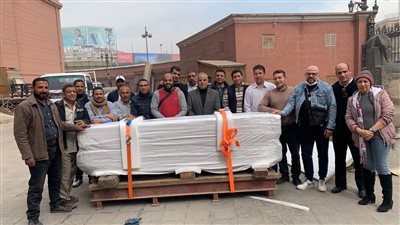  المتحف المصري الكبير يستقبل 13 قطعة أثرية ضخمة | صور 