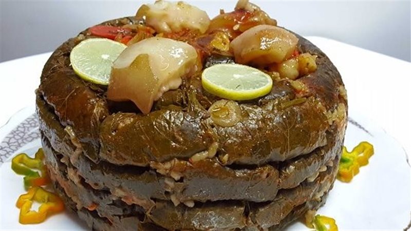 عمل طاجن ورق عنب