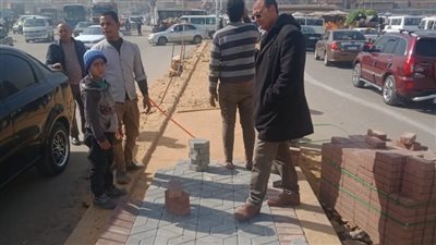 بدء رصف مدخل محطة قطار الجيزة | صور