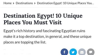 موقع The Travel يبرز 10 أماكن فريدة في مصر يحب زيارتها