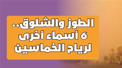الطوز والشلوق.. 6 أسماء أخرى لرياح الخماسين | إنفوجراف