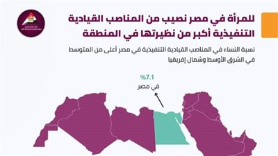 معلومات الوزراء: 7.1% نسبة تولي المرأة المصرية مناصب قيادية تنفيذية