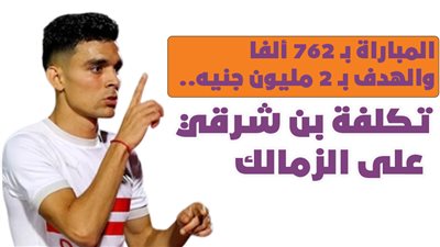 المباراة بـ 762 ألفا والهدف بـ 2 مليون جنيه.. تكلفة بن شرقي على الزمالك | إنفوجراف