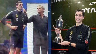 بطل الإسكواش علي فرج يطالب العالم بحل القضية الفلسطينية | فيديو