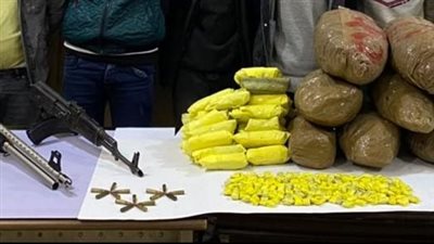 ضبط مخدرات وأسلحة نارية بحوزة تشكيل عصابى بالدقهلية