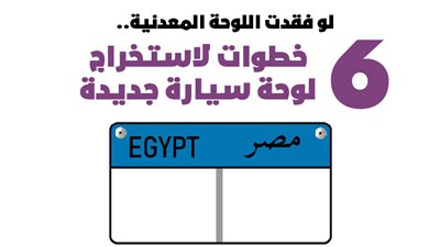 لو فقدت اللوحة المعدنية.. 6 خطوات لاستخراج لوحة سيارة جديدة | إنفوجراف