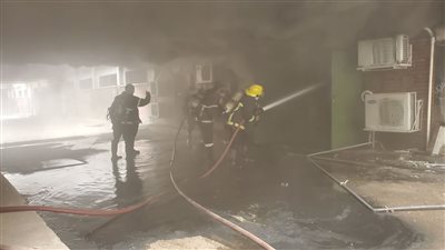 6 سيارات إطفاء تخمد حريقا شب في محول كهرباء بمستشفى أسيوط الجامعي