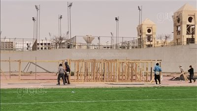 استعدادات جامعة حلوان لحفل محمود العسيلي وخالد عليش وعلي لوكا