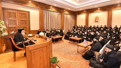  البابا تواضروس يستقبل أسقف وكهنة إيبارشية المنيا
