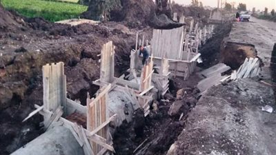 تغطية طريق قصاصين الازهار - الفرايحة بالشرقية 