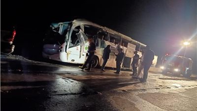 أسماء ضحايا ومصابي حادث تصادم أتوبيس بسيارة نقل بطريق 