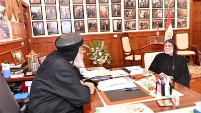 البابا تواضروس يستقبل الأنبا داود أسقف المنصورة