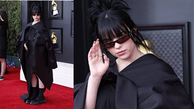 متعودة دايما.. بيلي إيليش بملابس سوداء غريبة على السجادة الحمراء للجرامي