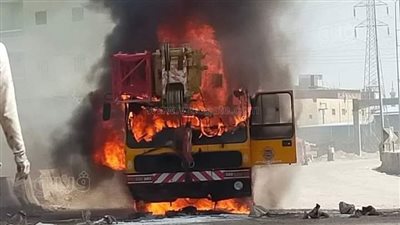 انفجار تنك بنزين ونش على الطريق السريع بالغربية