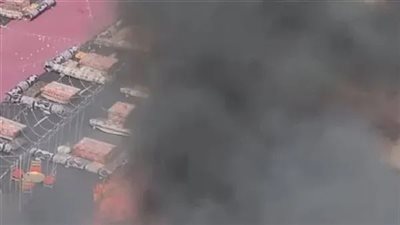 6 سيارات إطفاء تنجح في إخماد حريق خيمة رمضانية بنادي في المنصورة 