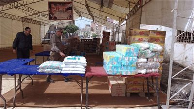 تجهيز معرض أهلا رمضان بالقناطر الخيرية بعد احتراقه