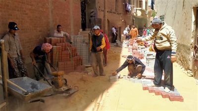 تطوير الشوارع الداخلية بمراكز أسيوط
