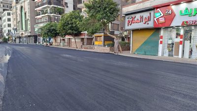 رصف وتطوير 6 محاور مرورية في الجيزة | صور 