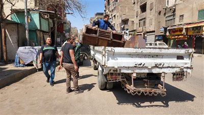 حملة لإزالة الإشغالات في محيط مستشفي الصدر بالعمرانية| صور