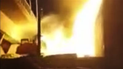 شاهد.. اللقطات الأولى لانفجار ماسورة غاز طبيعي بمدينة نصر