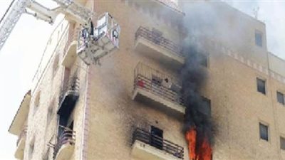 انتداب المعمل الجنائي لكشف سبب حريق شقة بأكتوبر