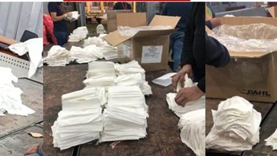 إحباط تهريب كميات من الأقمشة المستخدمة في تصنيع الكمامات بمطار القاهرة 