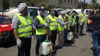 حملة تطهير مكبرة بشوارع الجيزة للوقاية من فيروس كورونا | صور