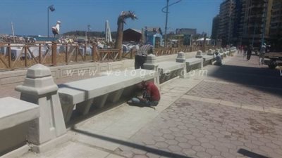 صيانة وترميم طريق الكورنيش فى الإسكندرية l صور