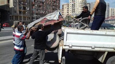 حملة مكبرة لإزالة الإشغالات بمحور المحمودية في الإسكندرية