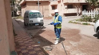 تطهير وتعقيم الأماكن الحيوية بالمنتزه ثانٍ في الإسكندرية للوقاية من الكورونا