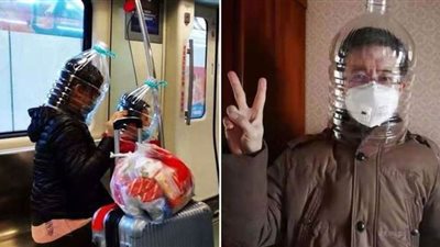 حلاق صيني يبتكر قناعا للوقاية من عدوى كورونا أثناء قص الشعر | صور